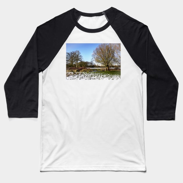 A Cold Morning in Tidmarsh Meadows Baseball T-Shirt by IanWL